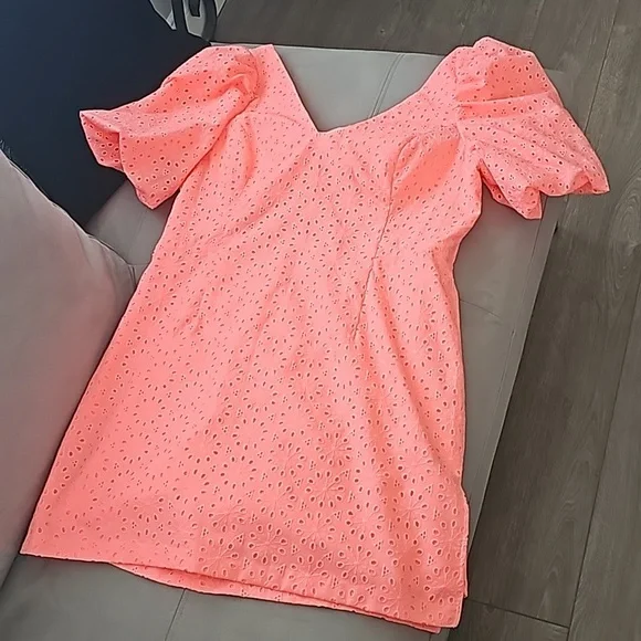 NWT Lilly Pulitzer Celestina V-Neck Romper Sunrise Coral Neon Sunburst E… - Picture 8 of 14